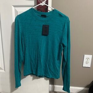 ATM Anthony Thomas Melillo Turquoise Long Sleeve Top nwt xs